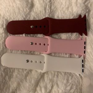 Three silicone Apple Watch bands for 38 mm